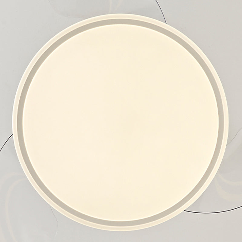 Round Ceiling Fan Light Kids Style Metal 1 Light Ceiling Fan Lamp for Living Room