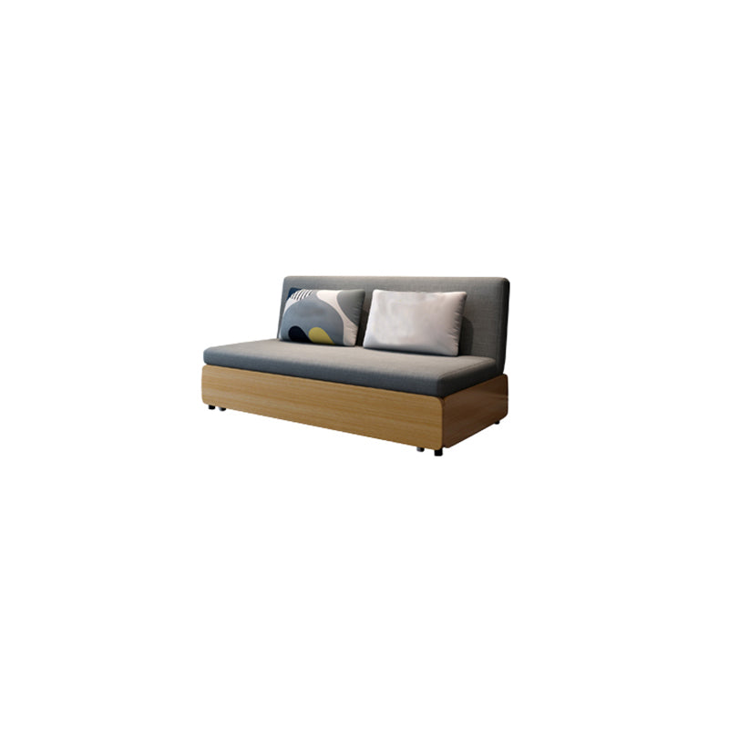 Contemporary Armless Tight Back Cotton Blend Sofa Bed in Grey