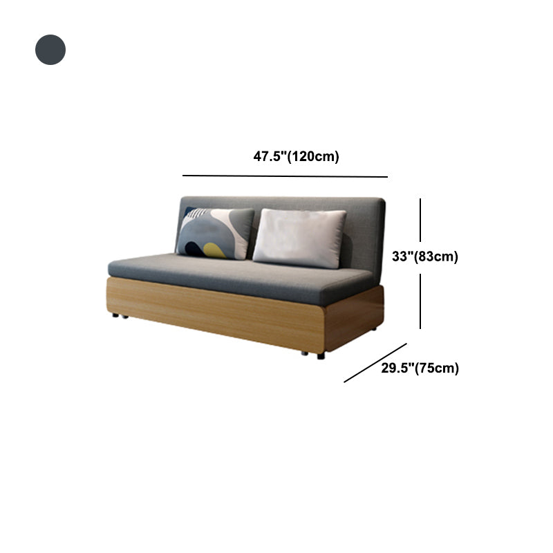 Contemporary Armless Tight Back Cotton Blend Sofa Bed in Grey