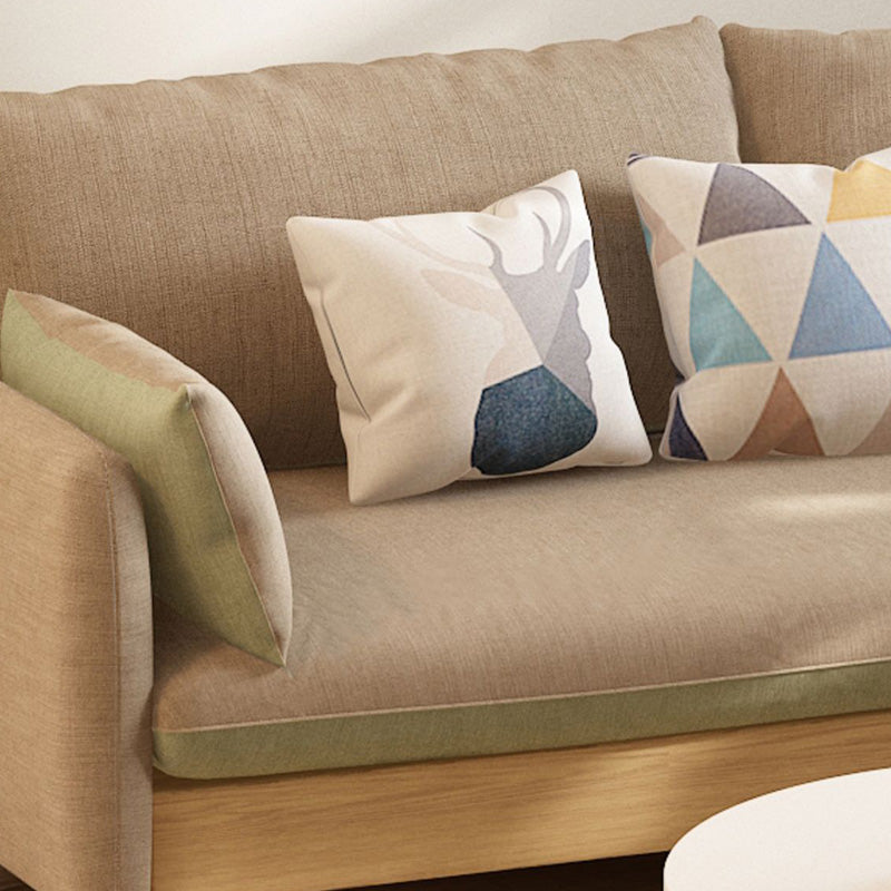 29.5" H Nordic Style Cotton Blend Square Arm Sofa for Living Room