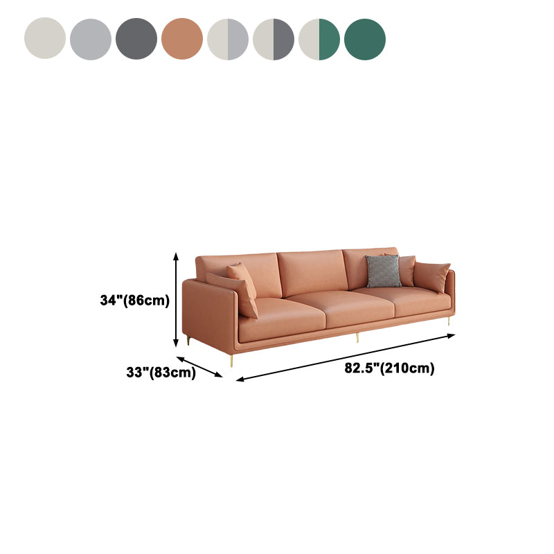 Faux Leather 3-seater Living Room Standard Cushions Glam Sofa