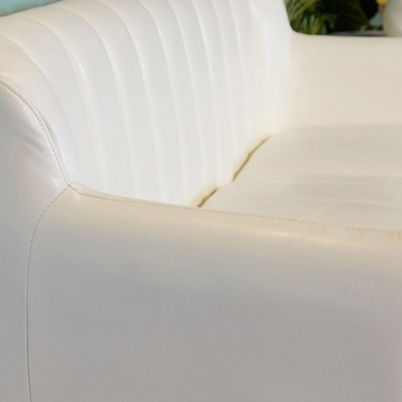 Standard Faux Leather Stain Resistant Sewn Pillow Back Sofa Couch