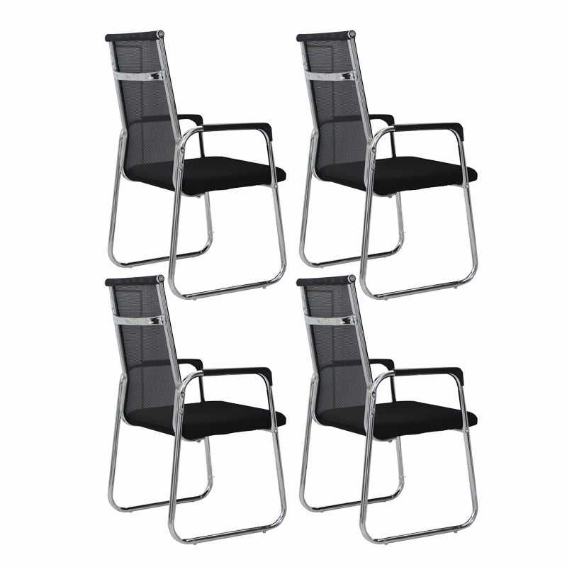 Contemporary Fixed Arms Desk Chair Ergonomic Mid-Back Desk Chair