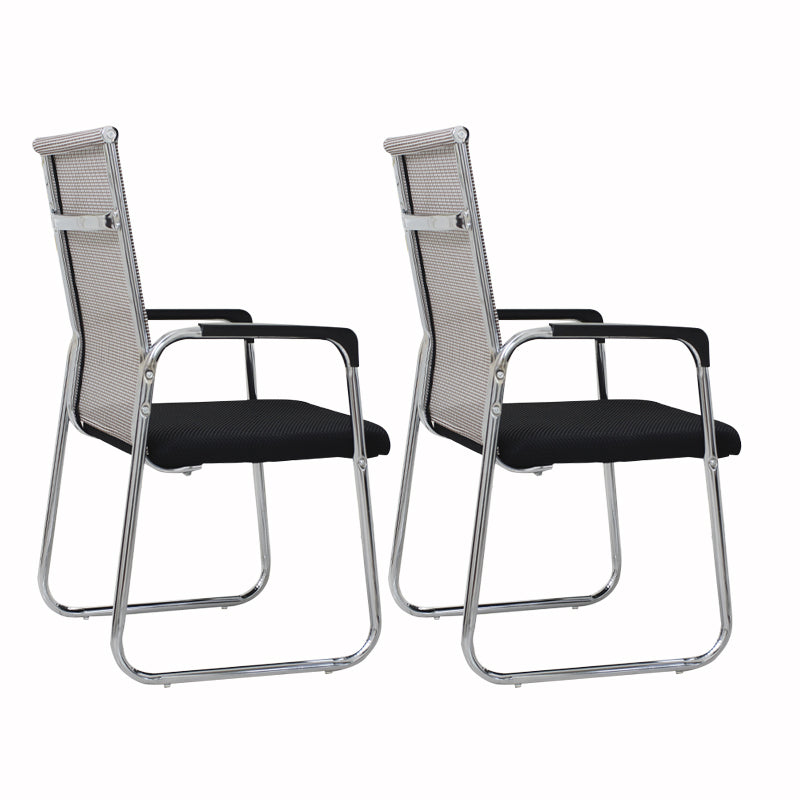 Contemporary Fixed Arms Desk Chair Ergonomic Mid-Back Desk Chair