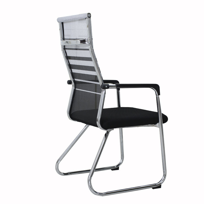Contemporary Fixed Arms Desk Chair Ergonomic Mid-Back Desk Chair