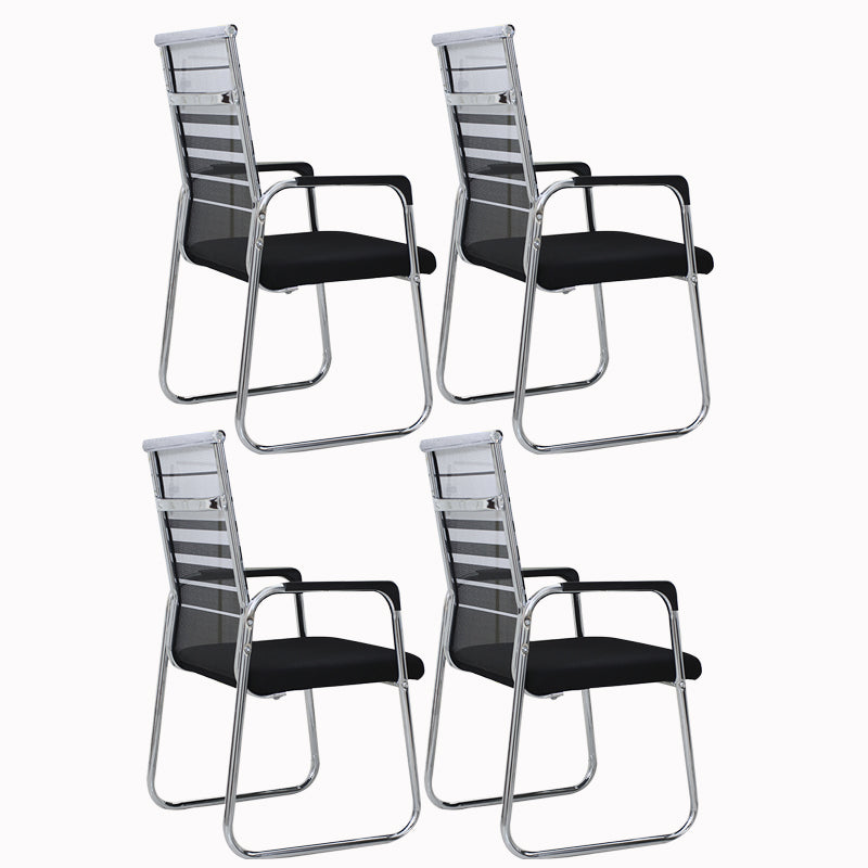 Contemporary Fixed Arms Desk Chair Ergonomic Mid-Back Desk Chair