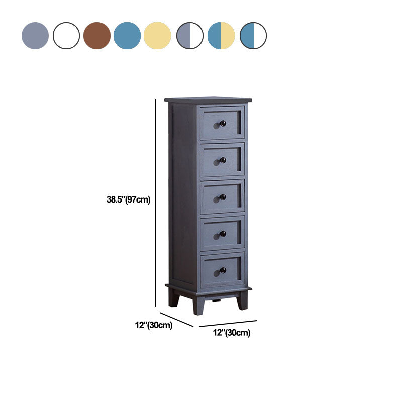 Retro Style Storage Chest Wooden Vertical Lingerie Chest for Bedroom