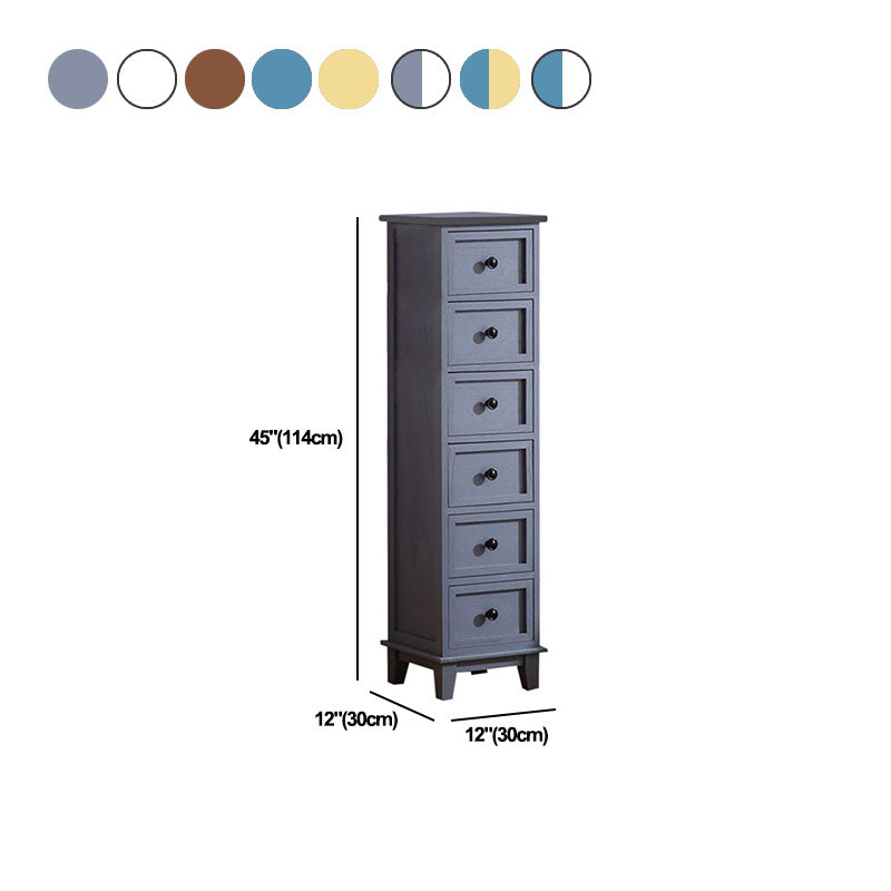 Retro Style Storage Chest Wooden Vertical Lingerie Chest for Bedroom