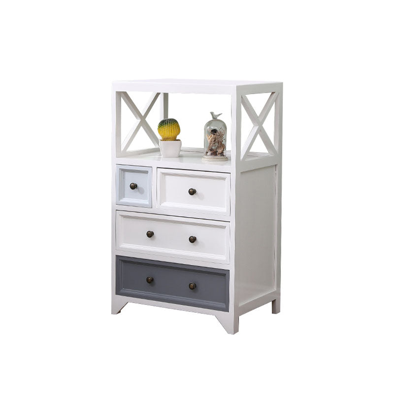 Retro Style Storage Chest Vertical Solid Wood Storage Chest Dresser for Bedroom