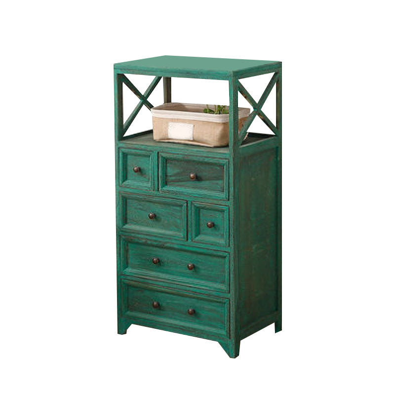 Retro Style Storage Chest Vertical Solid Wood Storage Chest Dresser for Bedroom
