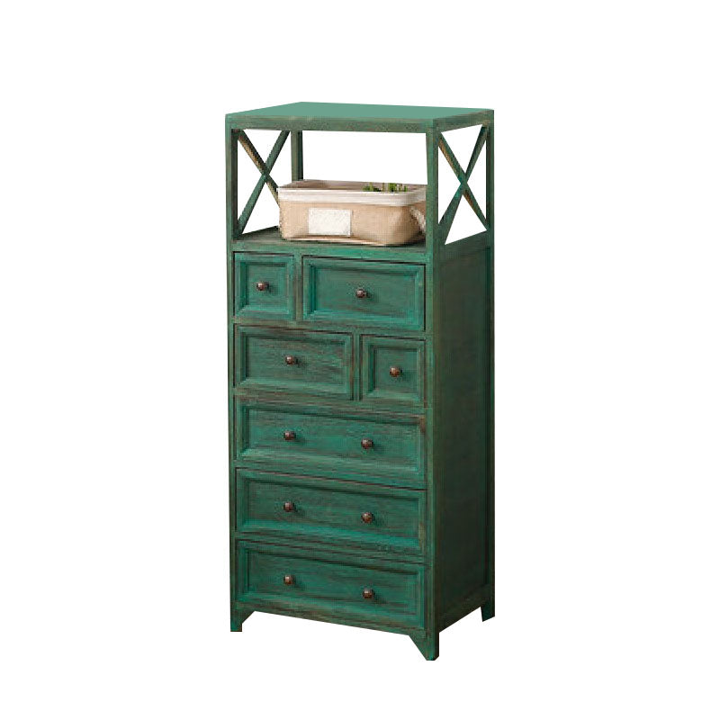Retro Style Storage Chest Vertical Solid Wood Storage Chest Dresser for Bedroom
