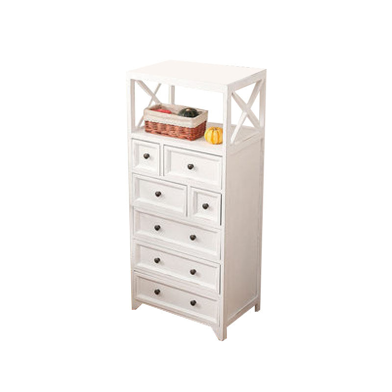 Retro Style Storage Chest Vertical Solid Wood Storage Chest Dresser for Bedroom