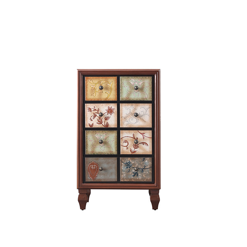 Traditional Style Brown Chest Solid Wood Storage Chest Dresser with Multi Drawers