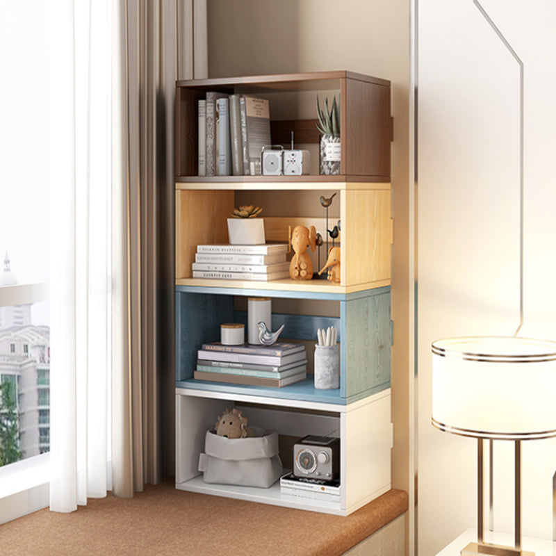 Modern Engineer Wood Bookshelf Open Back Bookcase,17.7"L x 7.9"W x 11"H