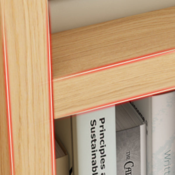 Contemporary Wood Bookcase, Geometric Bookshelf for Living Room