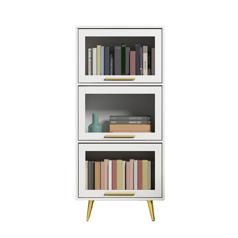 Modern Engineered Wood Bookcase, Door Bookshelf for Any Room, 12" W