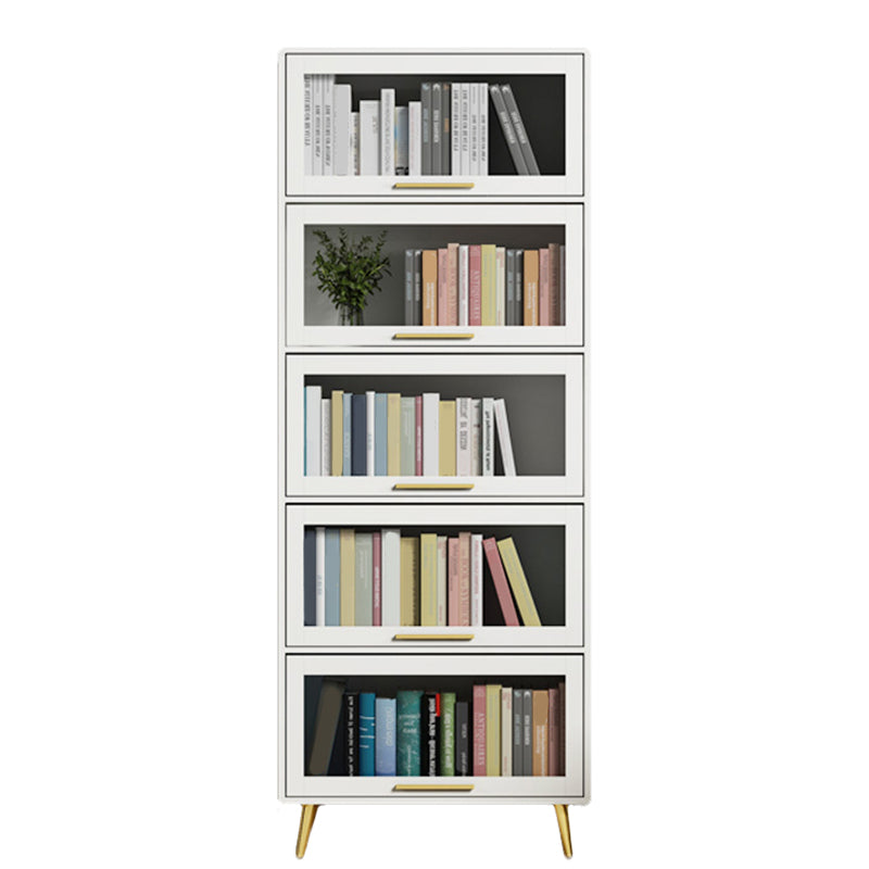Modern Engineered Wood Bookcase, Door Bookshelf for Any Room, 12" W