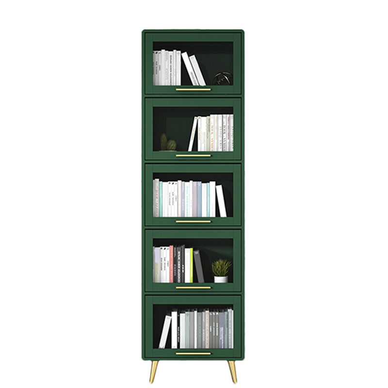 Modern Engineered Wood Bookcase, Door Bookshelf for Any Room, 12" W