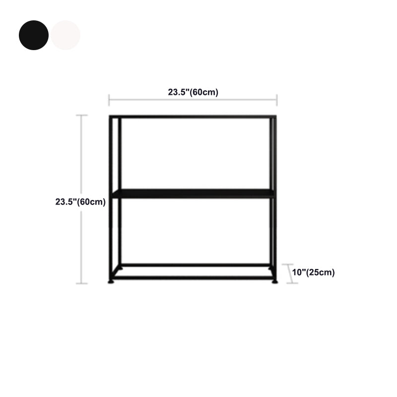Metal Open Back Bookcase Industrial Etagere Storage Bookshelf