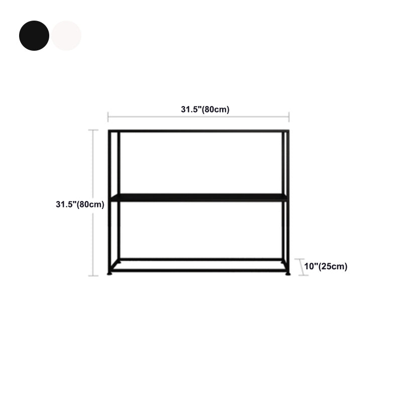 Metal Open Back Bookcase Industrial Etagere Storage Bookshelf