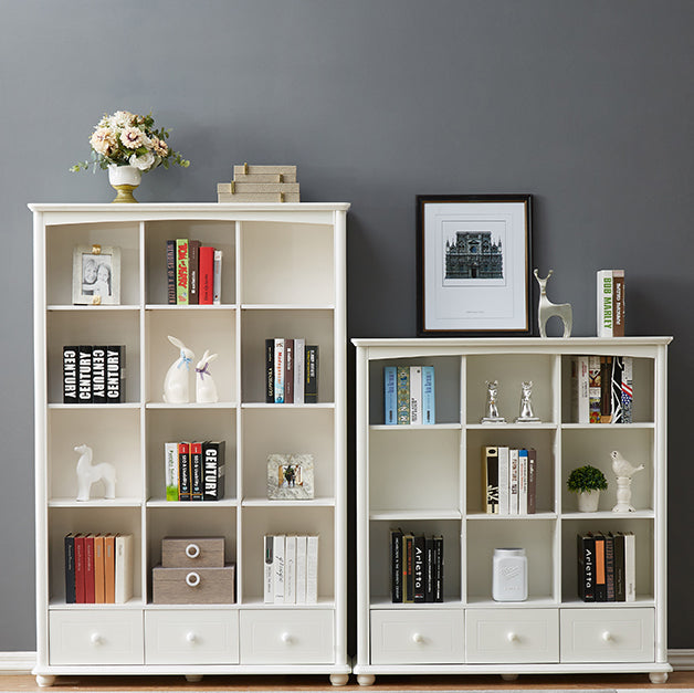 Scandinavian Wood Bookshelf Home Office Closed Back Bookcase