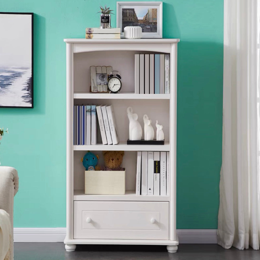 Scandinavian Wood Bookshelf Home Office Closed Back Bookcase