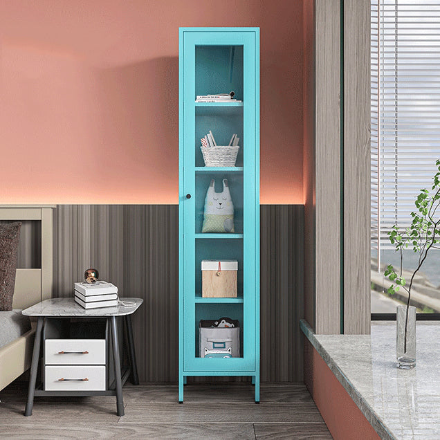 71"H Closed Metal Bookshelf Nordic Home Office Rectangular Bookcase