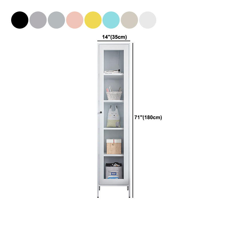 71"H Closed Metal Bookshelf Nordic Home Office Rectangular Bookcase