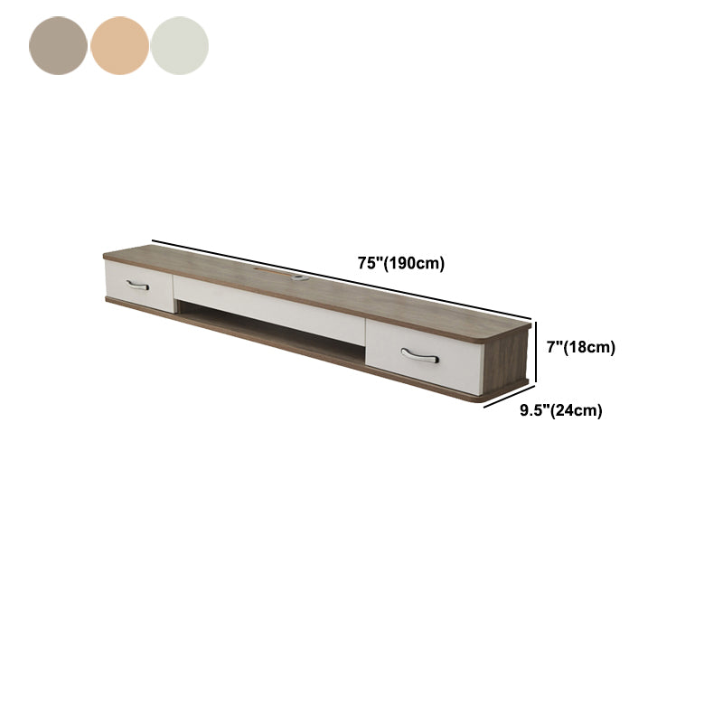 Contemporary Style Wood TV Stand Floating Cable Management TV Console