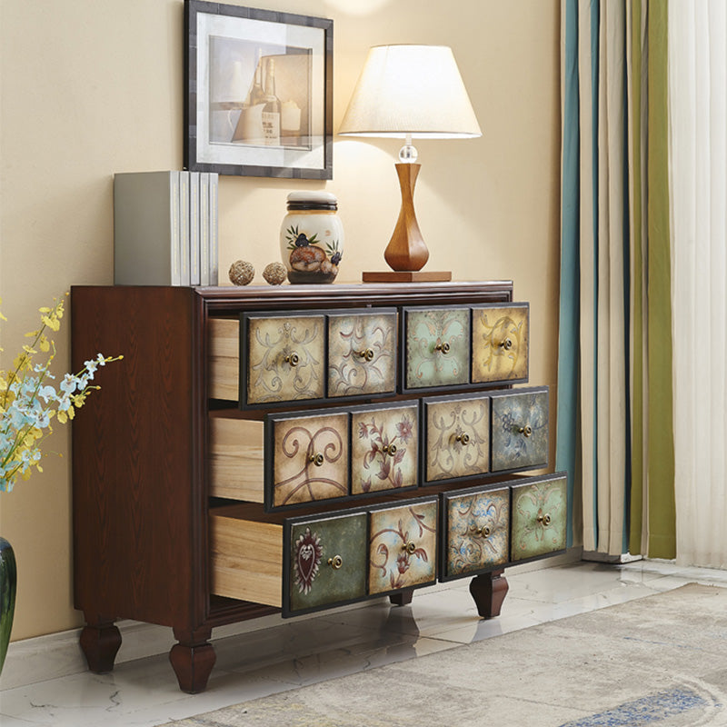 American Retro Storage Chest Solid Wood Storage Chest Dresser for Bedroom