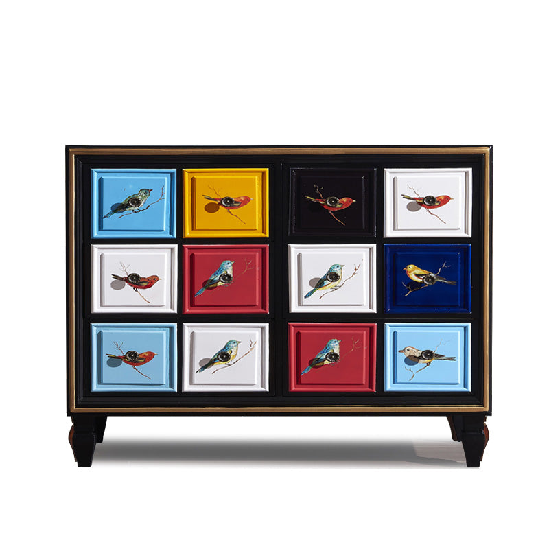 American Retro Storage Chest Solid Wood Storage Chest Dresser for Bedroom