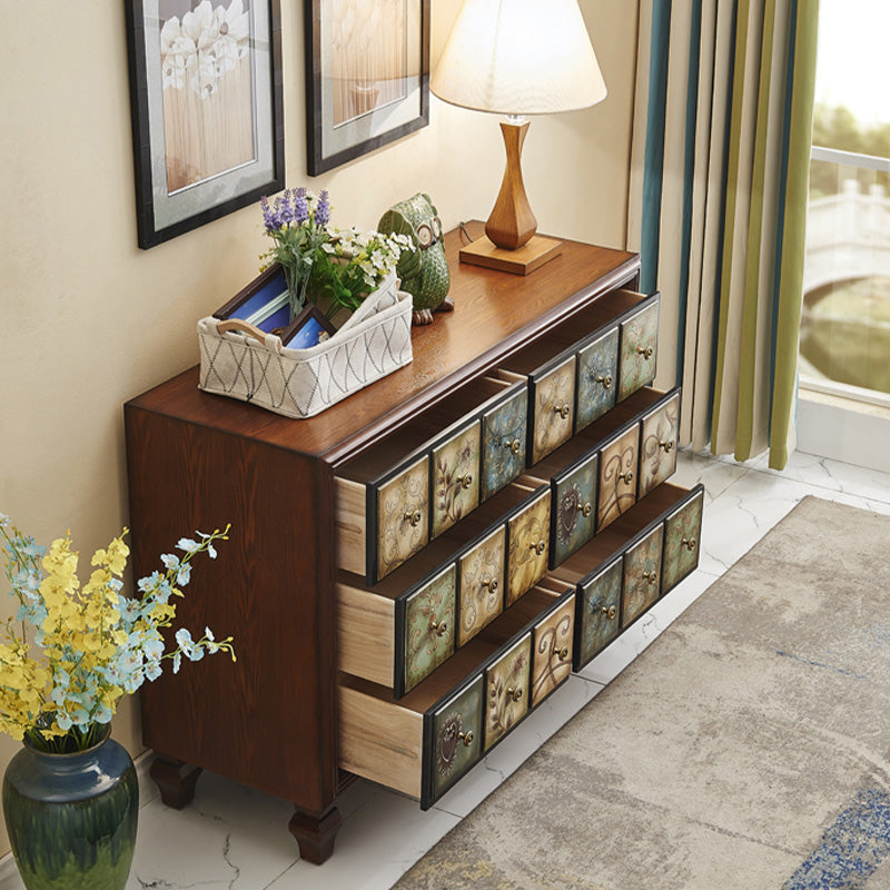 American Retro Storage Chest Solid Wood Storage Chest Dresser for Bedroom