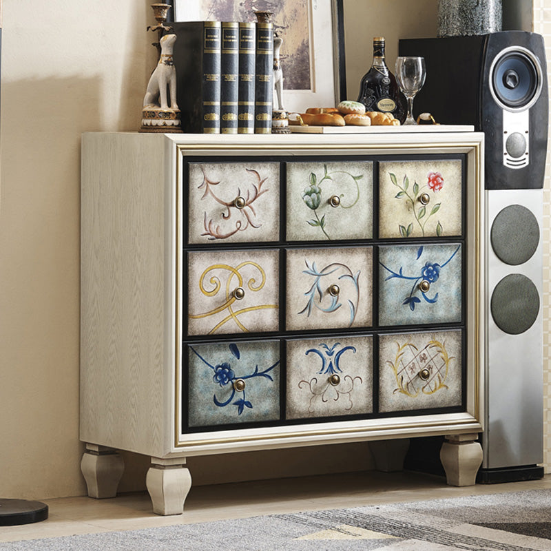 American Retro Storage Chest Solid Wood Storage Chest Dresser for Bedroom