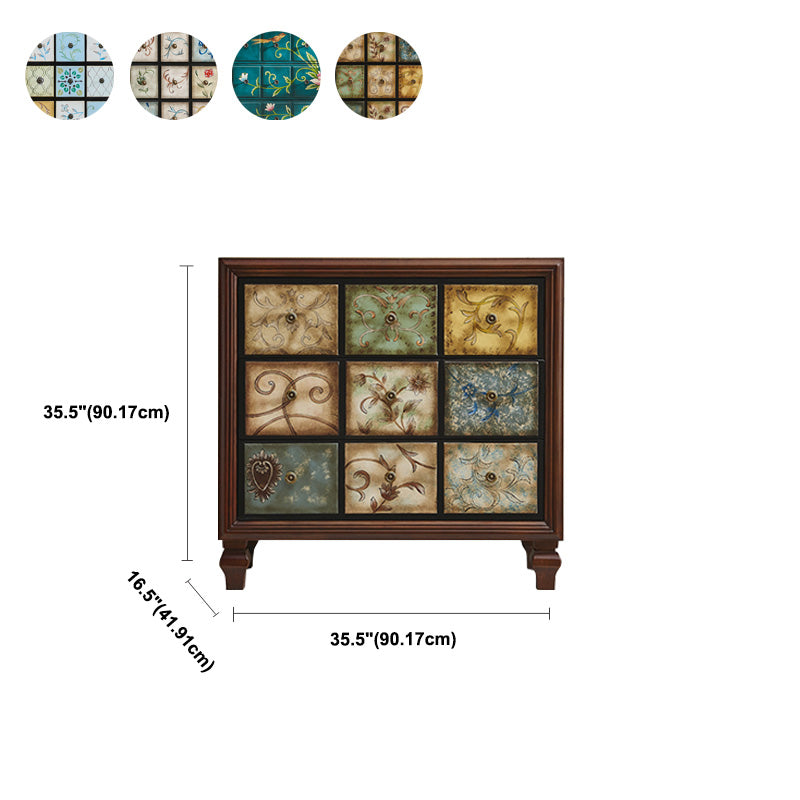 American Retro Storage Chest Solid Wood Storage Chest Dresser for Bedroom