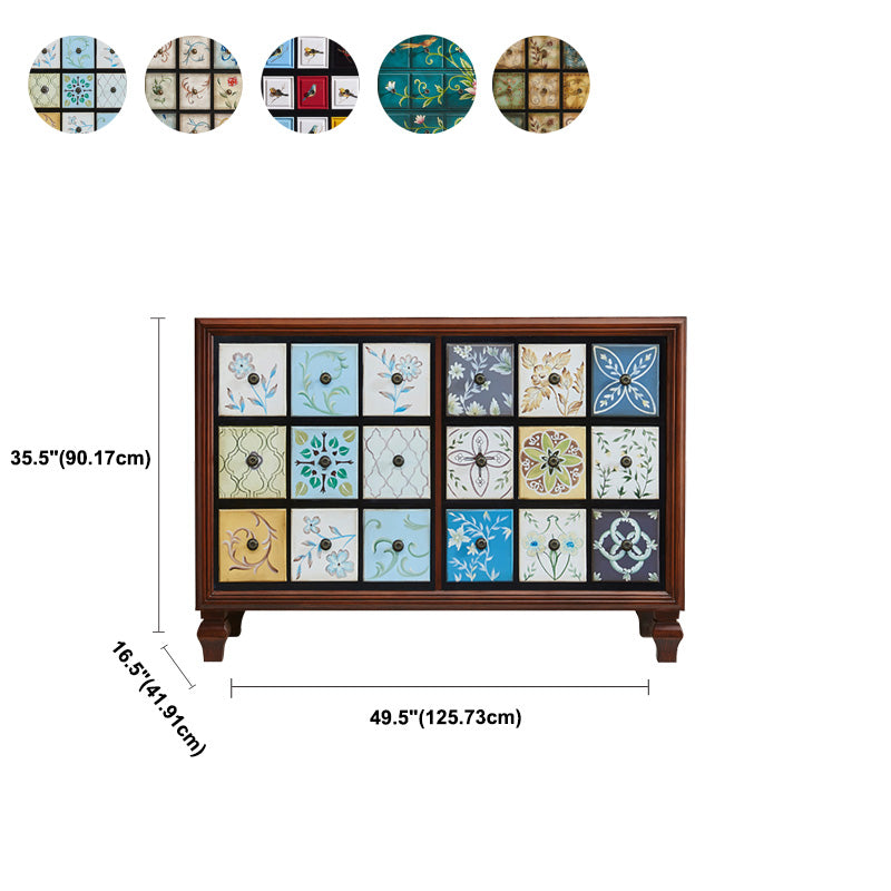 American Retro Storage Chest Solid Wood Storage Chest Dresser for Bedroom