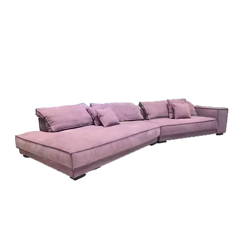 Grey/blue/khaki/pink Sofa with Pillow Back Latex Padded Square Armrest Sectional