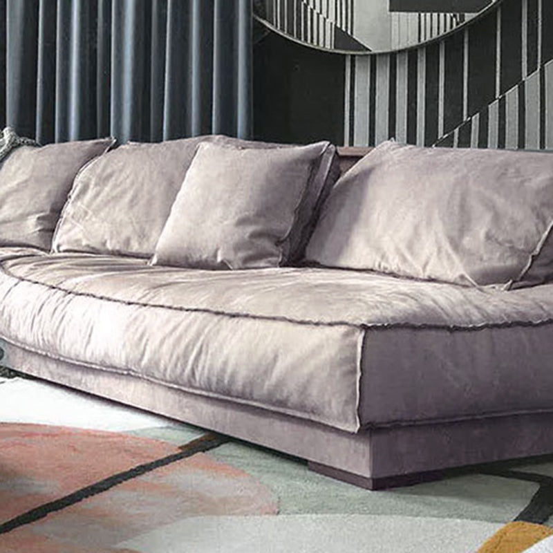 Grey/blue/khaki/pink Sofa with Pillow Back Latex Padded Square Armrest Sectional