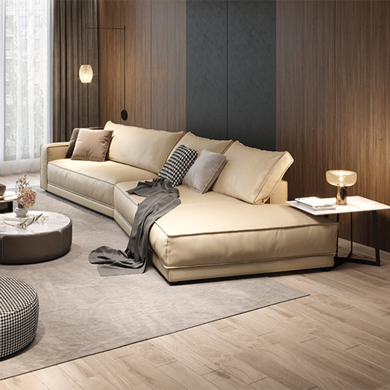 Grey/blue/khaki/pink Sofa with Pillow Back Latex Padded Square Armrest Sectional