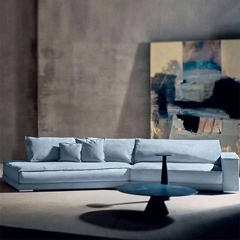 Grey/blue/khaki/pink Sofa with Pillow Back Latex Padded Square Armrest Sectional