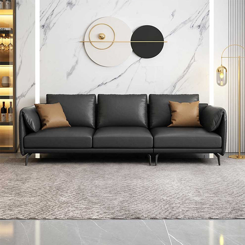 Leather Padded down Seat with Pillow Back Sectional Grey/black/brown/blue Sofa
