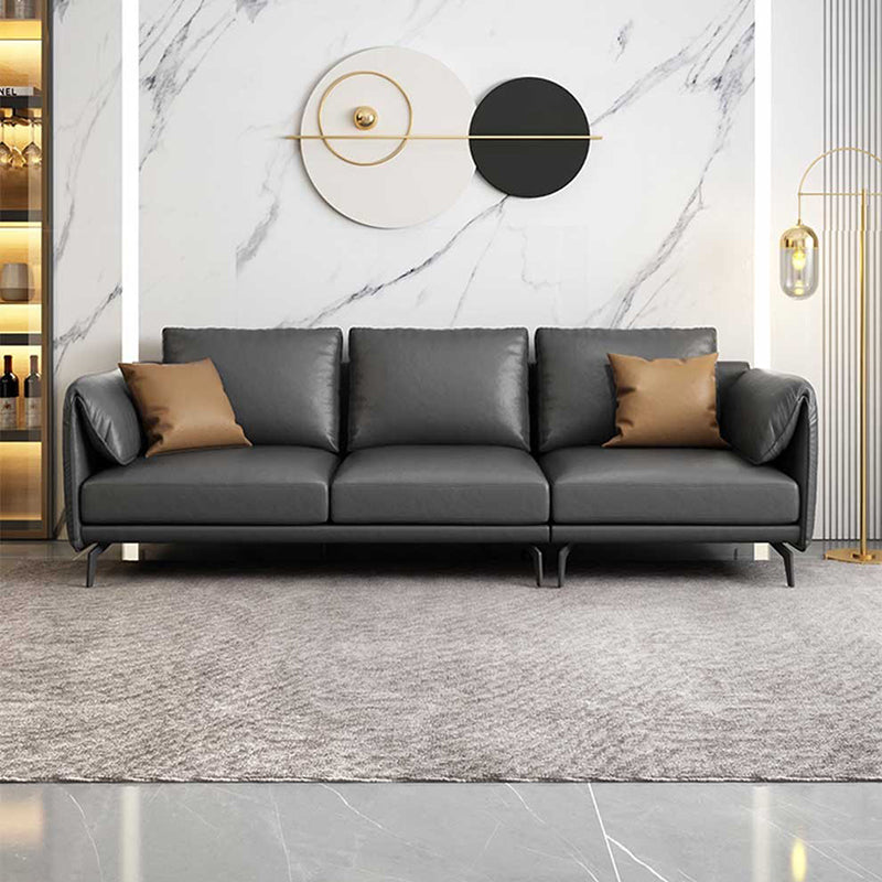 Leather Padded down Seat with Pillow Back Sectional Grey/black/brown/blue Sofa