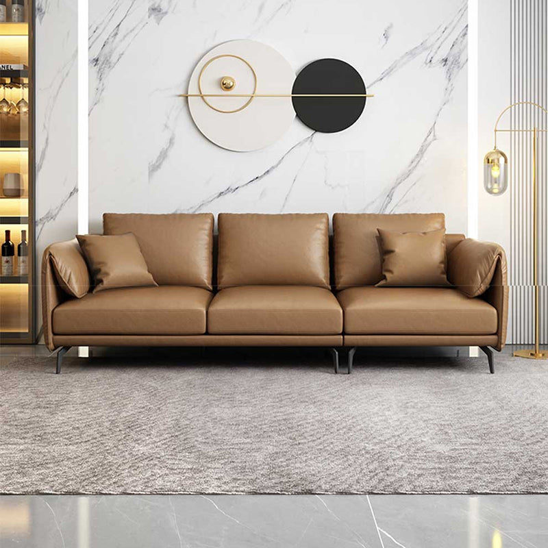 Leather Padded down Seat with Pillow Back Sectional Grey/black/brown/blue Sofa