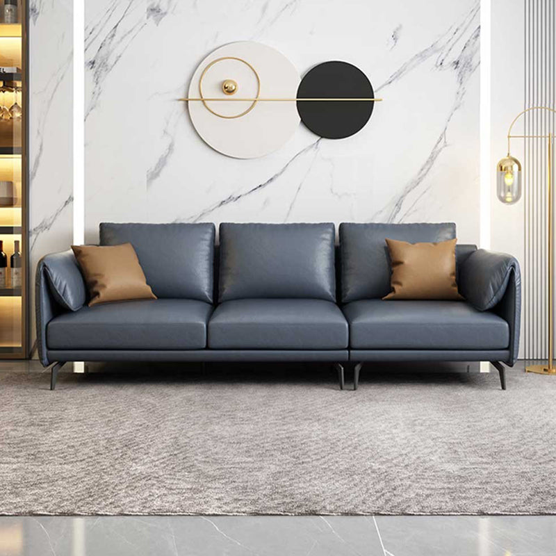 Leather Padded down Seat with Pillow Back Sectional Grey/black/brown/blue Sofa