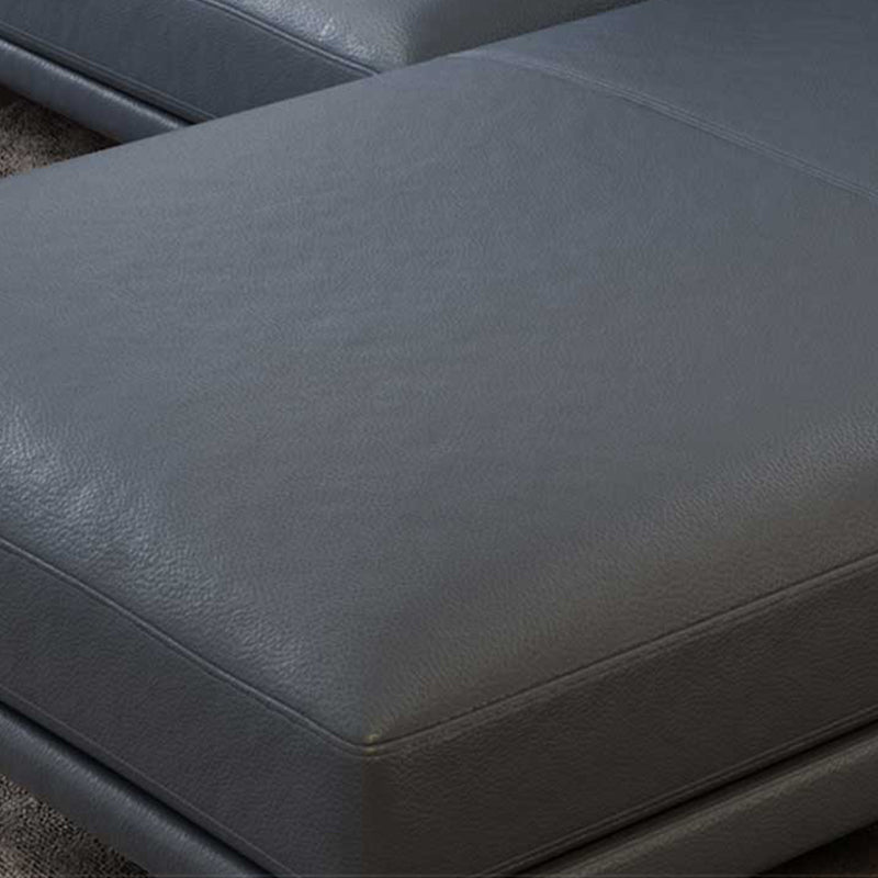 Leather Padded down Seat with Pillow Back Sectional Grey/black/brown/blue Sofa