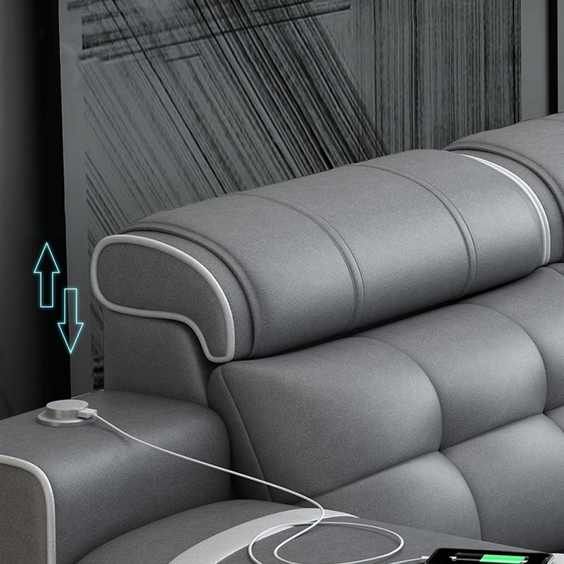 Contemporary Grey Sofa/sectional with Storage and USB for Living Room
