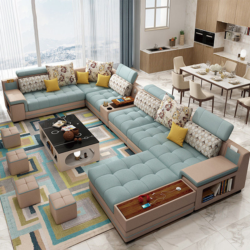 6-Seater Modular Sectional for Living Room 98.43" Wide 161.41" Long