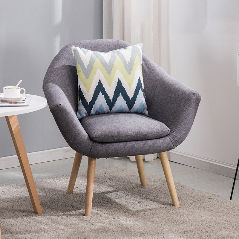 28.74" L x 24.80" W x 30.31" H Linen Flared Arms Accent Chair with Pillow Back