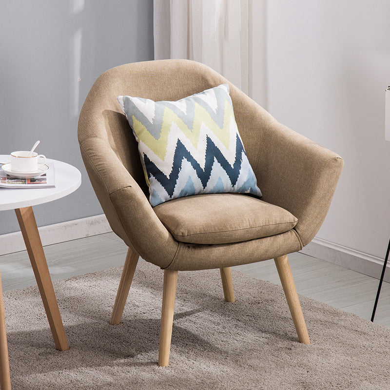 28.74" L x 24.80" W x 30.31" H Linen Flared Arms Accent Chair with Pillow Back