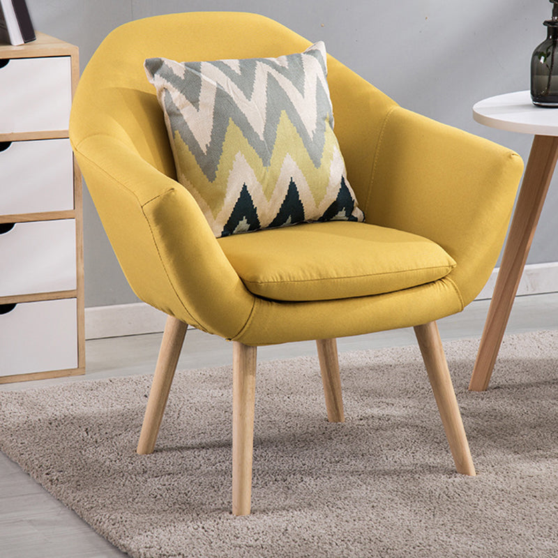 28.74" L x 24.80" W x 30.31" H Linen Flared Arms Accent Chair with Pillow Back