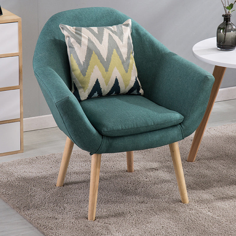 28.74" L x 24.80" W x 30.31" H Linen Flared Arms Accent Chair with Pillow Back